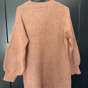 Rust Sweater Dress with Oversized Sleeves